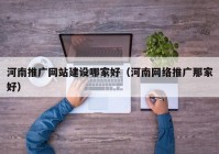 河南推广网站建设哪家好（河南网络推广那家好）